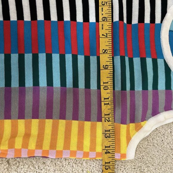 Replica Los Angeles Sheath Tank Dress Sz M Knit Colorful Multi Stripe Midi Blue - Picture 6 of 9